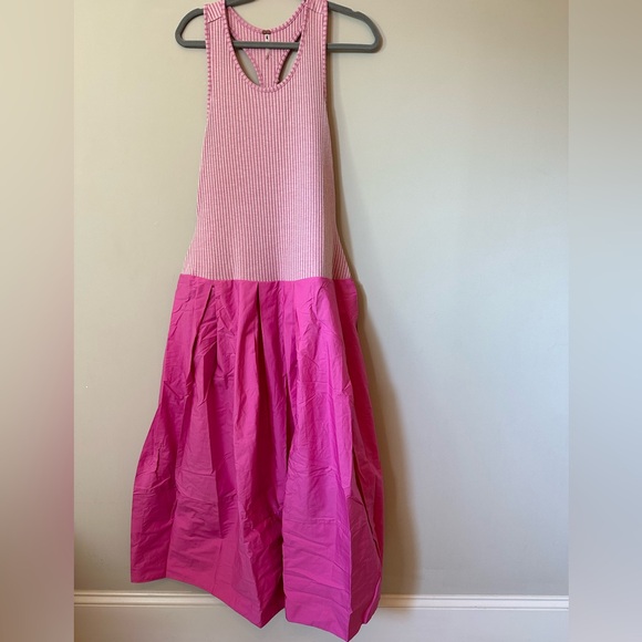 Free People Pink and White Midi Dress - Picture 6 of 7